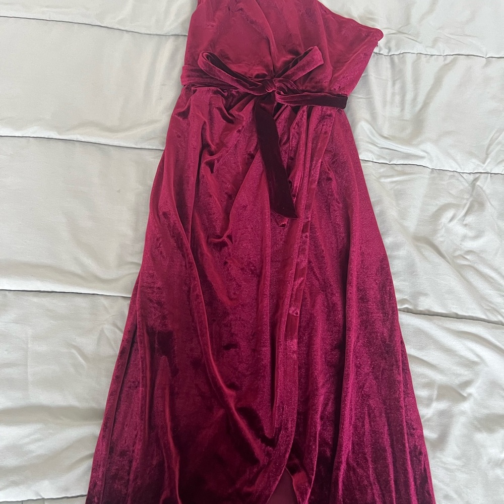 Elegant Red Velvet Gown